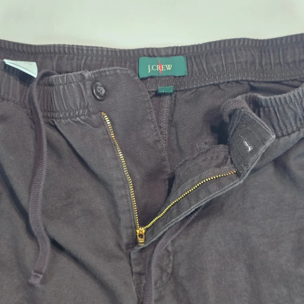 J.Crew Re-Imagined Mens Cotton Linen Dock Pants Brown CJ363 Medium